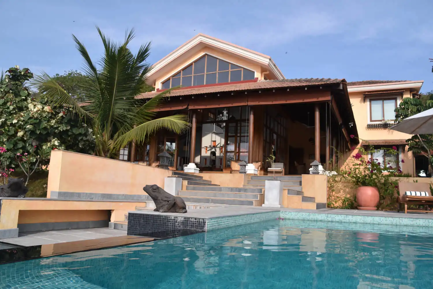 The villa from the infinity pool